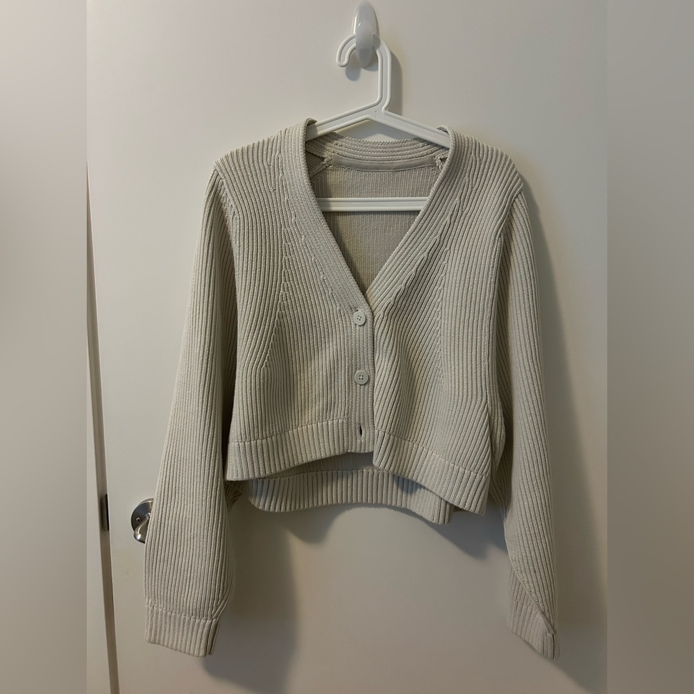 Lululemon Cotton-Blend Crewneck Cardigan